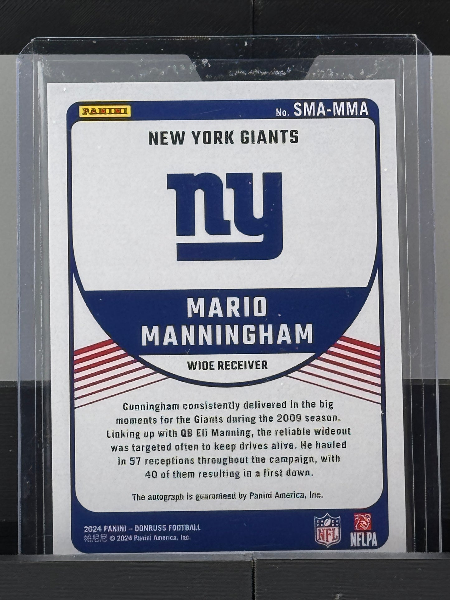 2024 Donruss #SMA-MMA Mario Manningham Signature Marks Auto New York Giants
