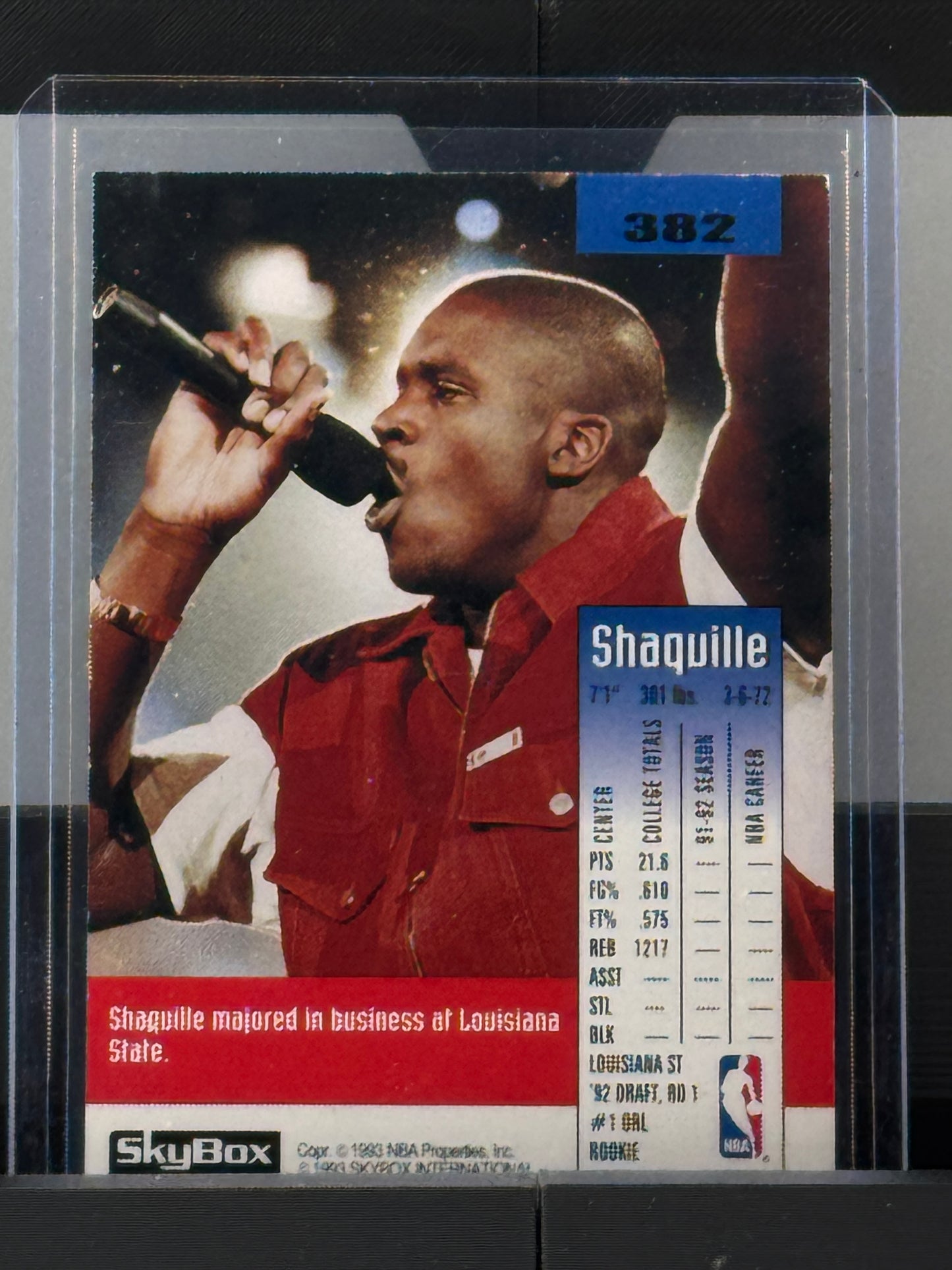 1993 Skybox #382 Shaquille Oneal RC Orlando Magic