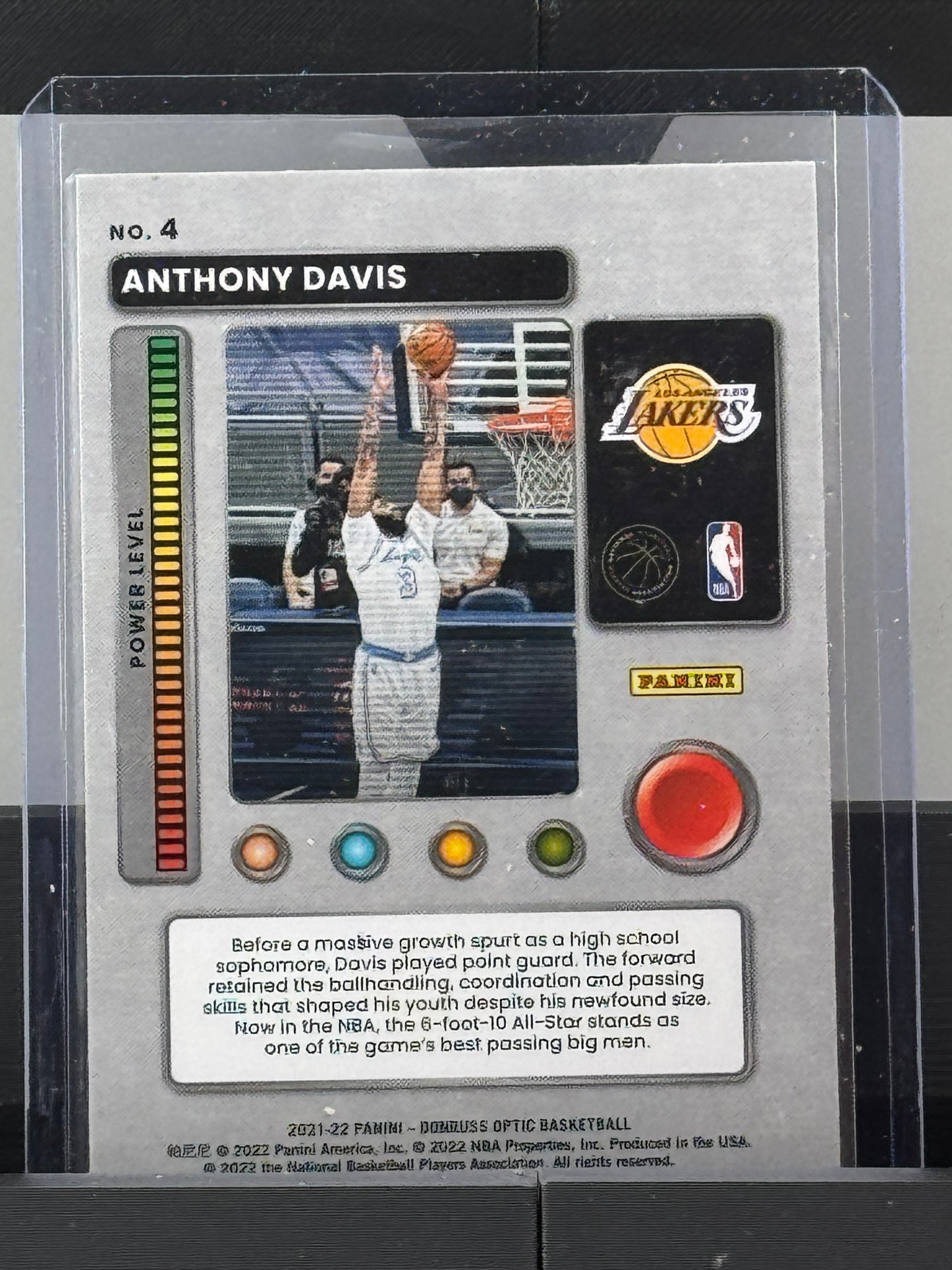 2021-22 Donruss Optic #4 Anthony Davis T-Minus 3 2 1 Los Angeles Lakers