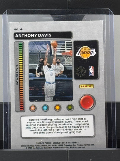 2021-22 Donruss Optic #4 Anthony Davis T-Minus 3 2 1 Los Angeles Lakers